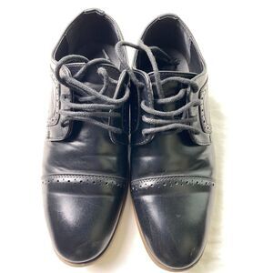 Stacy Adams black shoes unisex-Child Dickinson Cap-Toe boys kids size 2 M